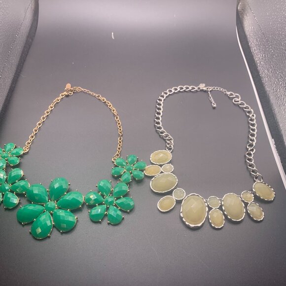2ct Green Pendant Collar Necklaces by C - Picture 1 of 5